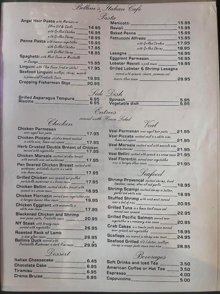 Bellini's Italian Cafe and Bar Menu image 2