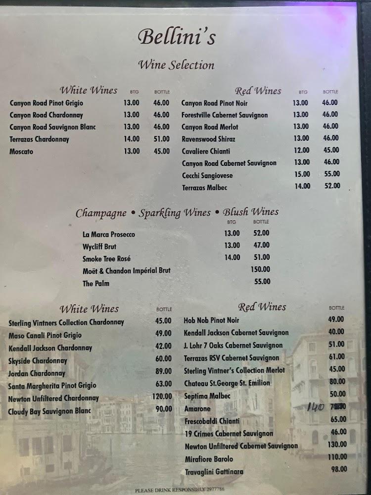 Bellini's Italian Cafe and Bar Menu image 3