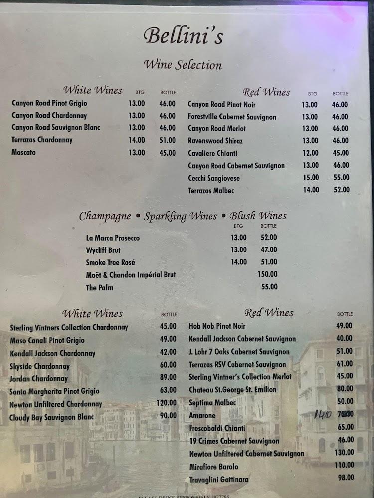 Bellini's Italian Cafe and Bar Menu image 4